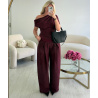 Pantalon barrel bordeaux - DRESS DESIREE