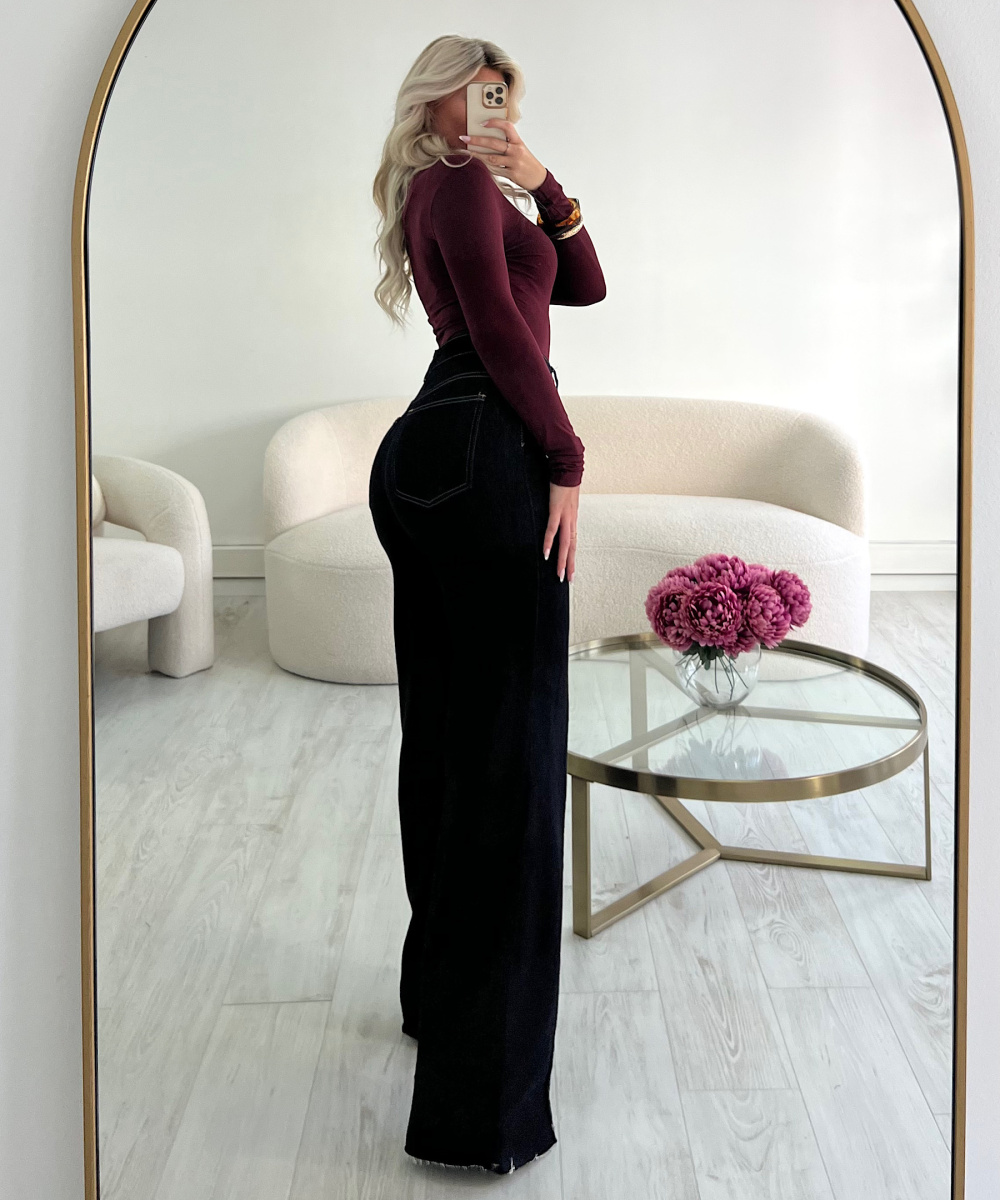 Jeans extra tall brut coutures