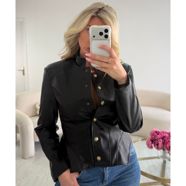 Veste simili corset officier noir - DRESS DESIREE