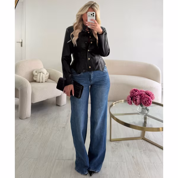 Veste simili corset officier noir - DRESS DESIREE