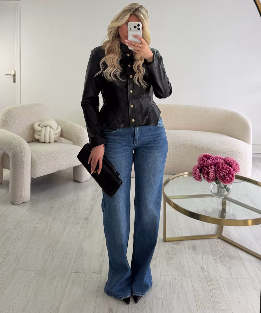 Veste simili corset officier noir - DRESS DESIREE