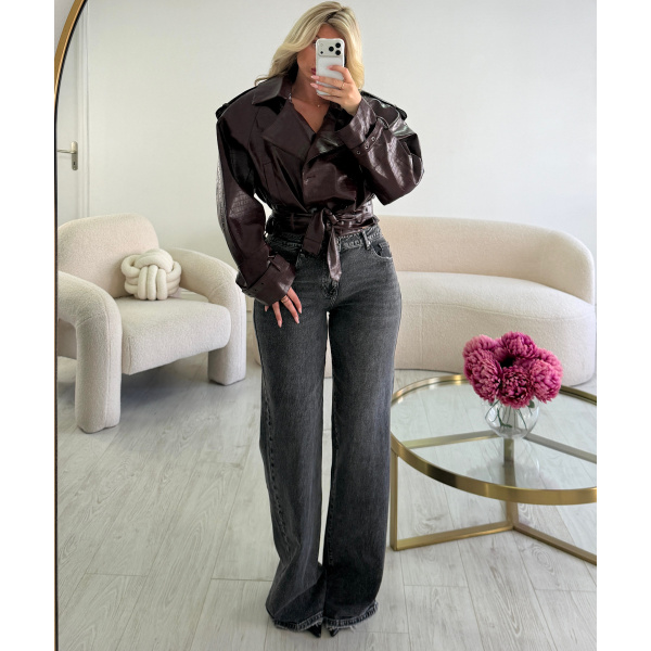 Veste simili croco cerise - DRESS DESIREE
