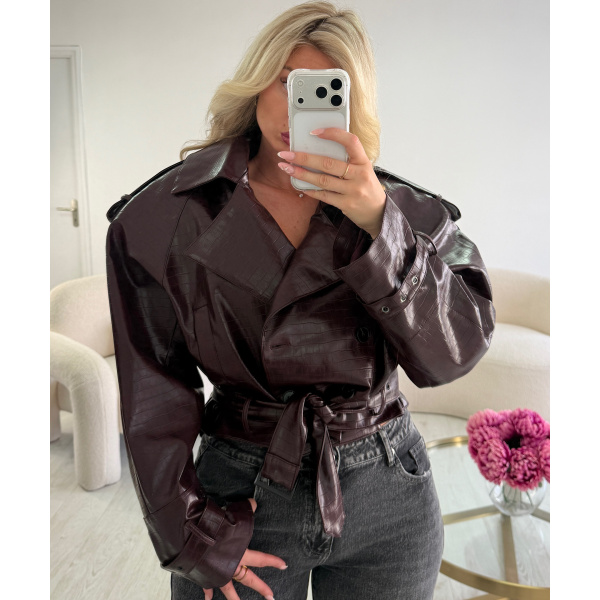 Veste simili croco cerise - DRESS DESIREE