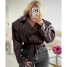 Burgundy faux crocodile jacket