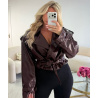 Veste simili croco cerise - DRESS DESIREE