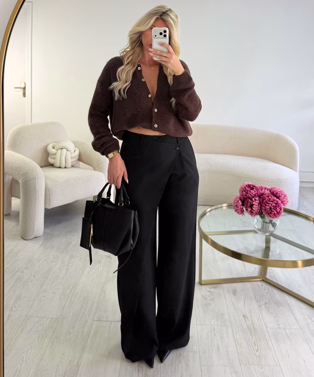 Pantalon Tall croisé noir - DRESS DESIREE