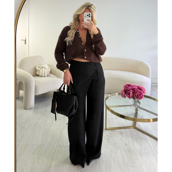 Black Tall double-breasted trousers - DRESS DESIREE