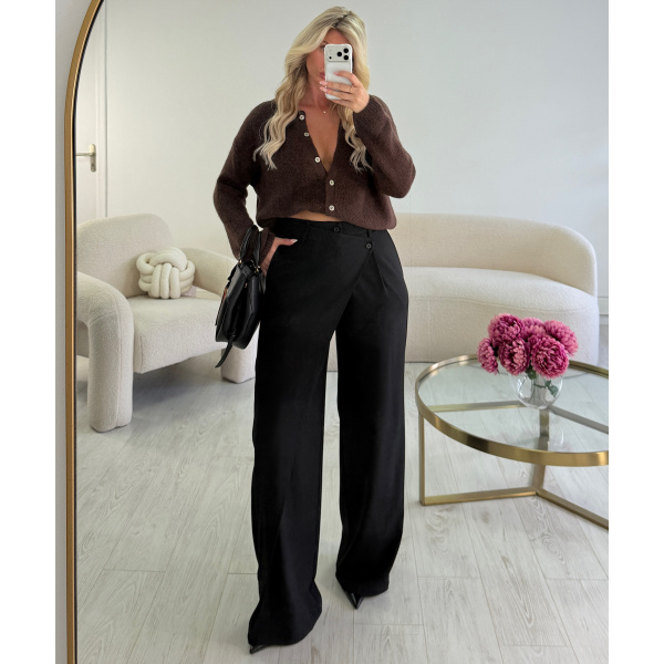 Black Tall double-breasted trousers - DRESS DESIREE