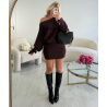 Robe pull choco asymétrie  - DRESS DESIREE