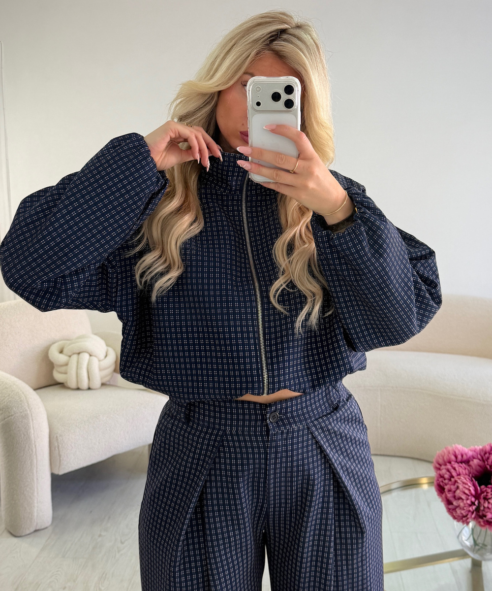 Bombers carreaux bleu marine - DRESS DESIREE