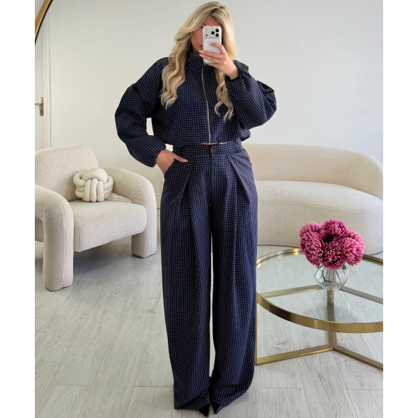 Bombers carreaux bleu marine - DRESS DESIREE