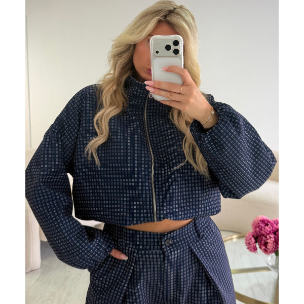 Bombers carreaux bleu marine - DRESS DESIREE