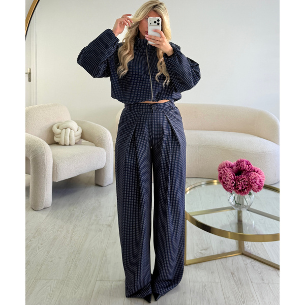 Bombers carreaux bleu marine - DRESS DESIREE