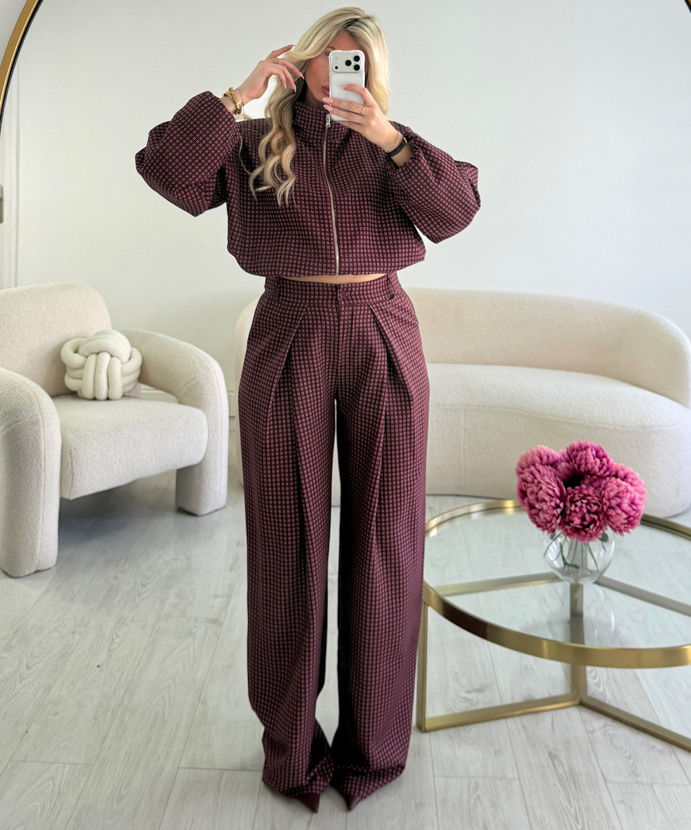 Bombers carreaux bordeaux- DRESS DESIREE