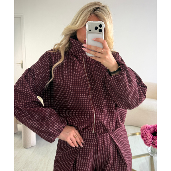 Bombers carreaux bordeaux- DRESS DESIREE