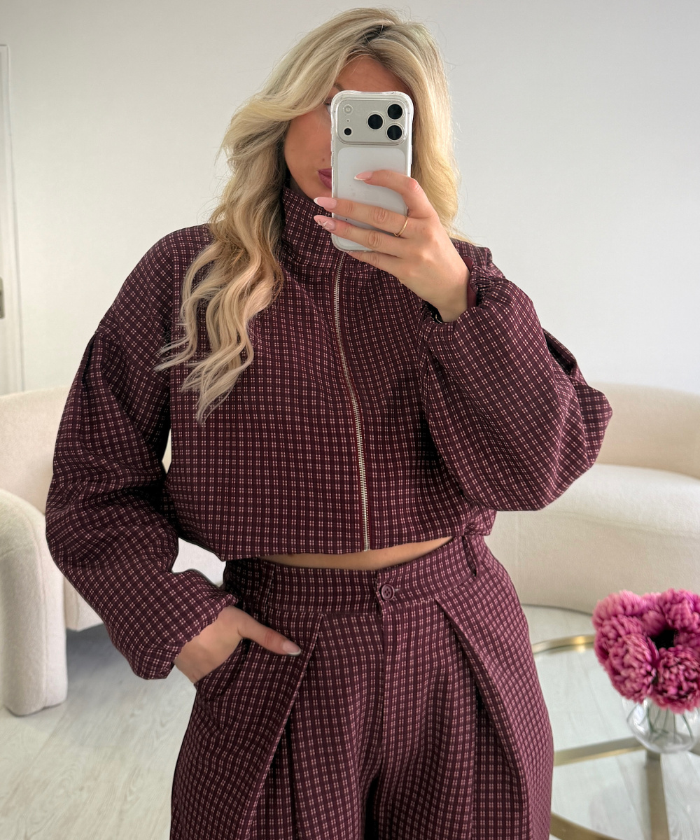Bombers carreaux bordeaux