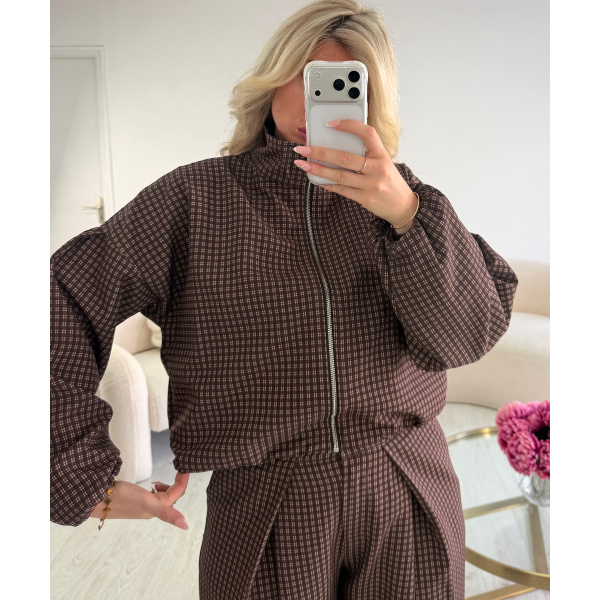Bombers carreaux choco- DRESS DESIREE