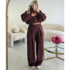 Pantalon barrel standard carreaux bordeaux - DRESS DESIREE