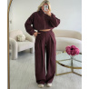 Pantalon barrel standard carreaux bordeaux - DRESS DESIREE