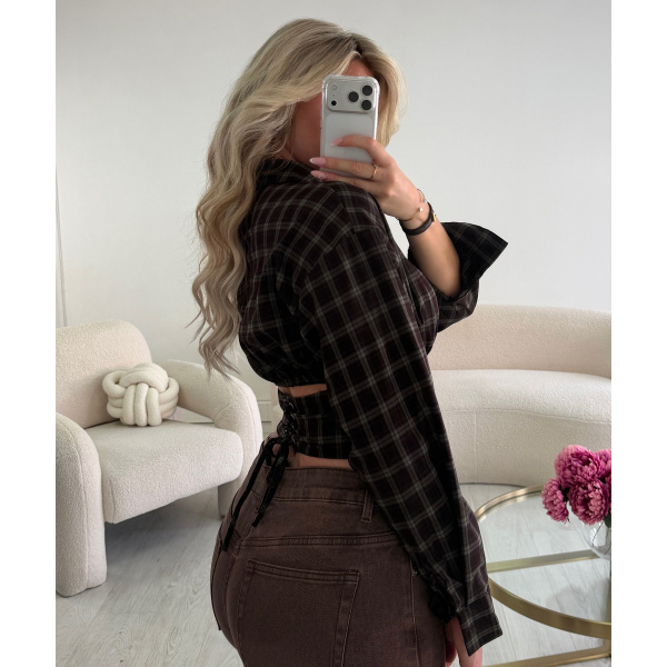 Chemise carreaux dos ouvert - DRESS DESIREE