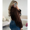 Brown fringed suede jacket- DRESS DESIREE