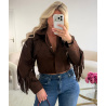 Veste daim frange marron - DRESS DESIREE