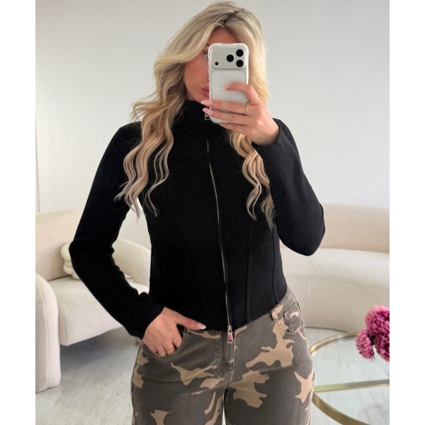 Black zip-up corset jumper - DRESS DESIREE