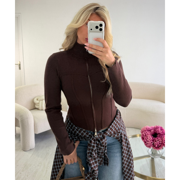 Pull corset zip choco  - DRESS DESIREE