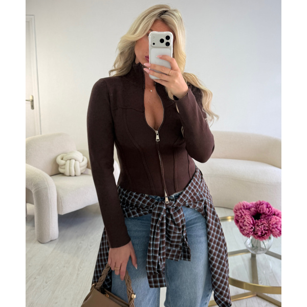 Pull corset zip choco  - DRESS DESIREE