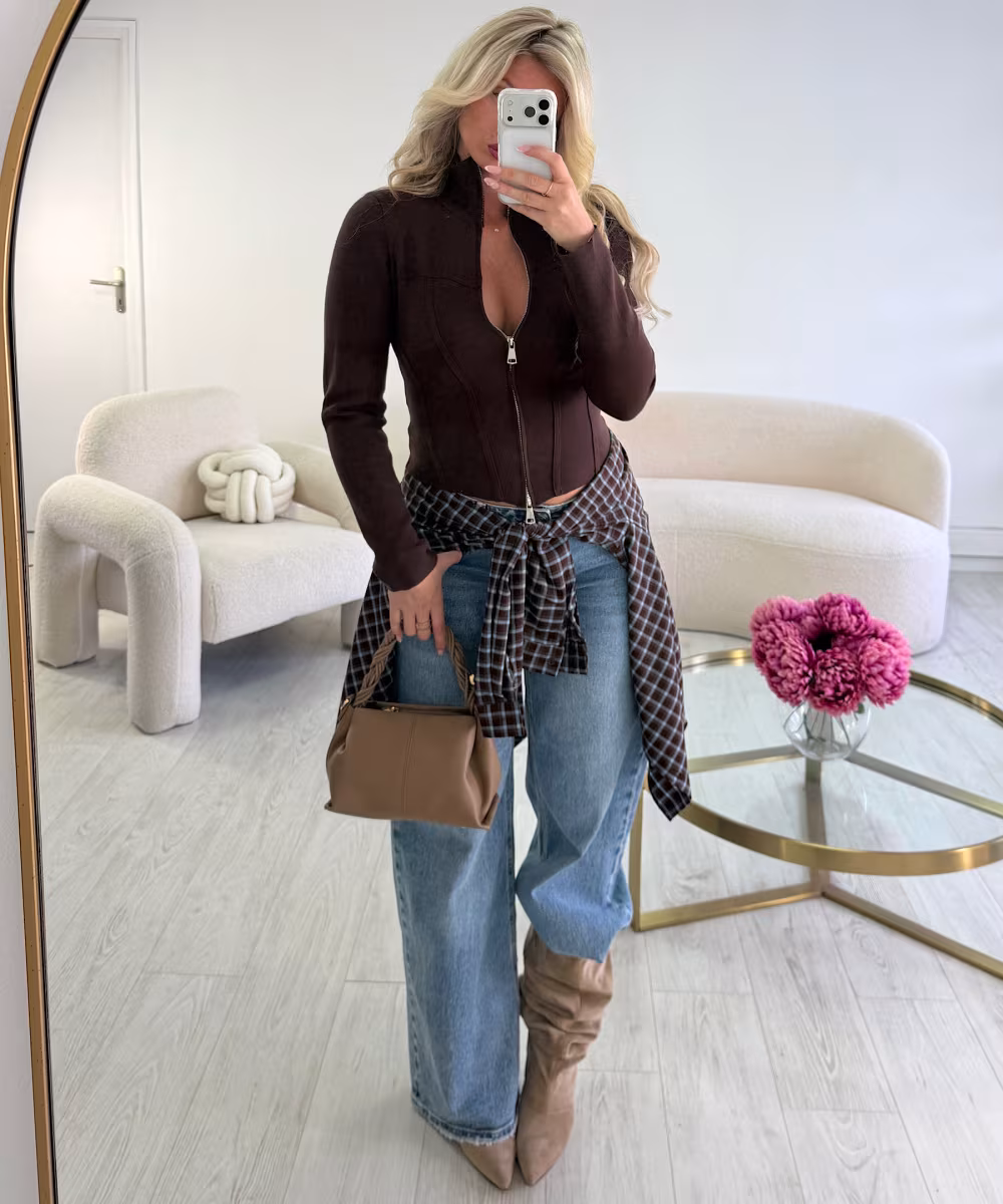 Pull corset zip choco  - DRESS DESIREE