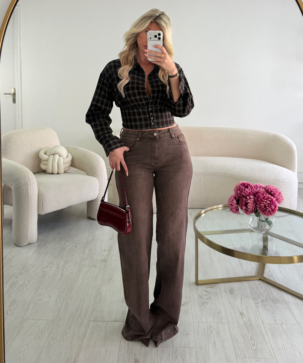 Cacao Tall Wide-Leg Jeans - DRESS DESIREE