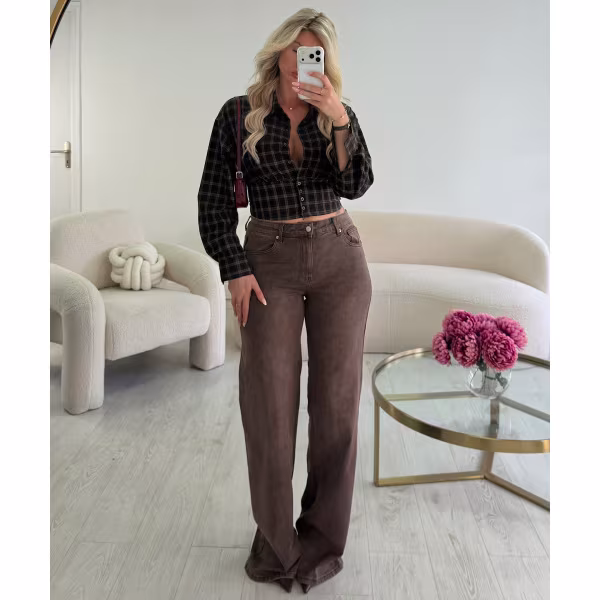 Jeans tall wide leg cacao - DRESS DESIREE