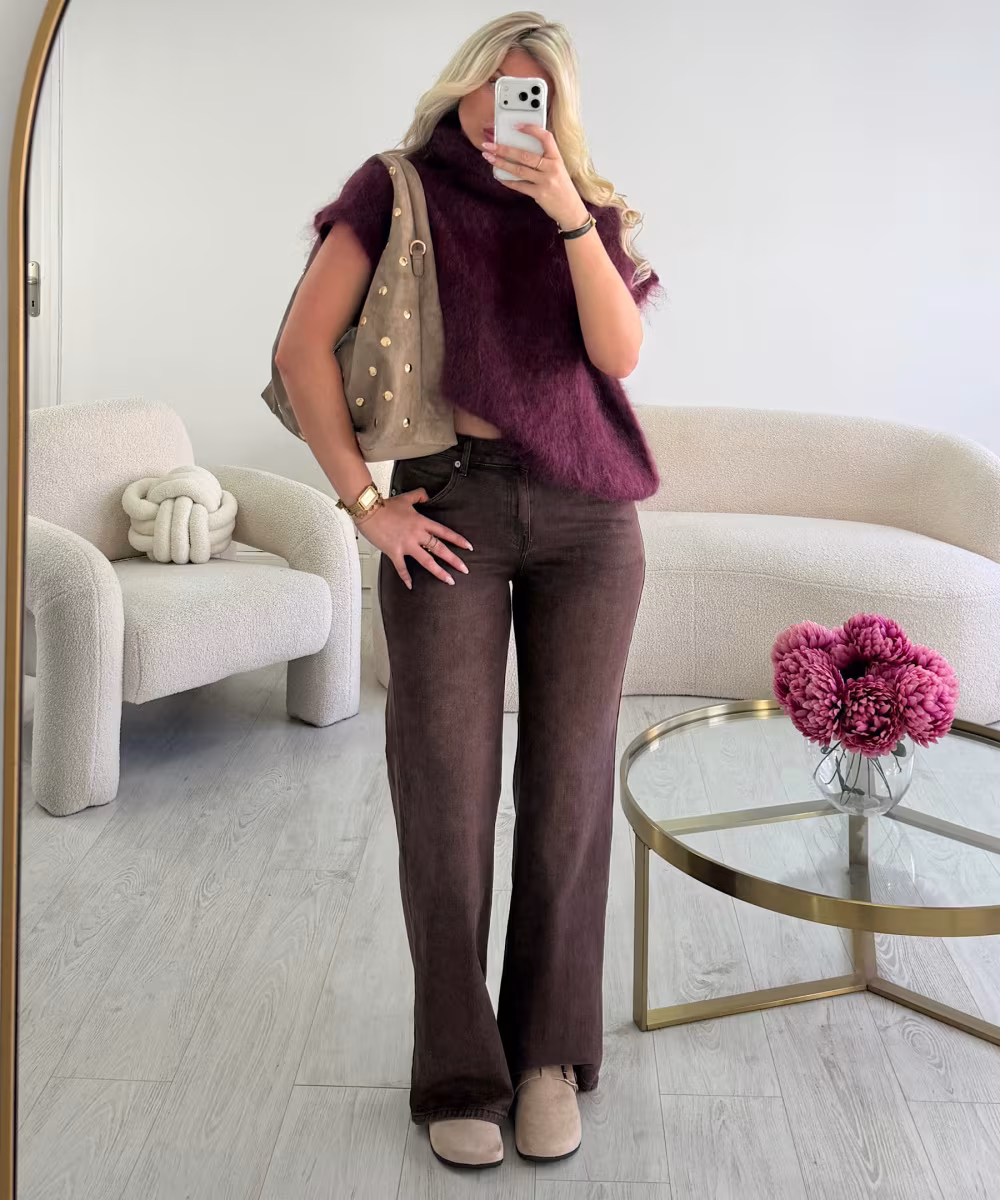 Jeans standard wide leg cacao - DRESS DESIREE