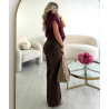 Standard wide-leg cacao jeans - DRESS DESIREE