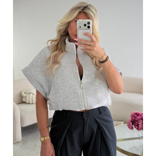 Sweat sans manches gris chiné  - DRESS DESIREE