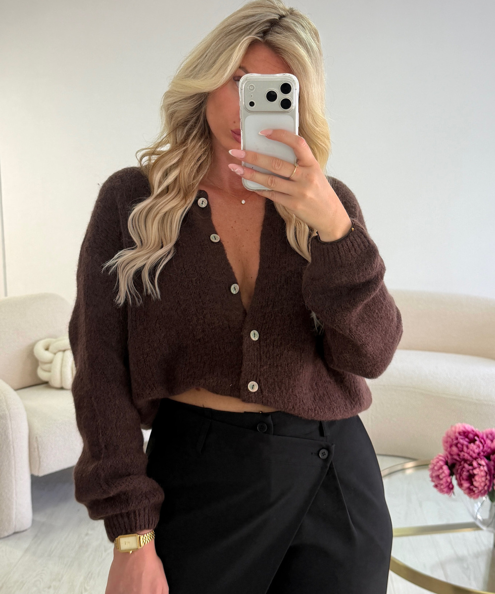 Pull/gilet boutons choco - DRESS DESIREE