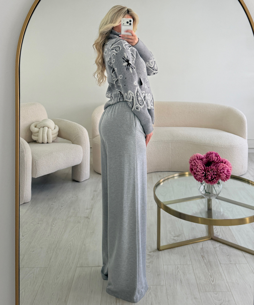 Comfy grey extra-tall trousers