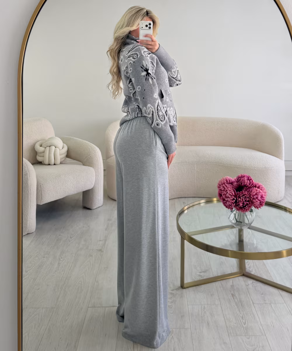 Pantalon cosy extra tall gris