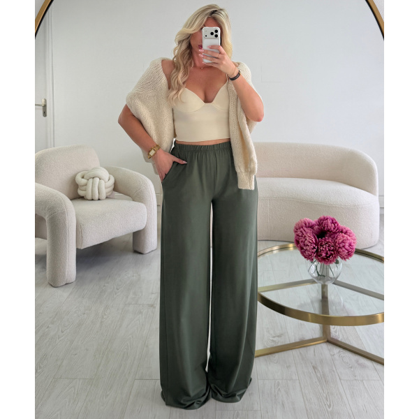 Pantalon comfy extra tall kaki  - DRESS DESIREE