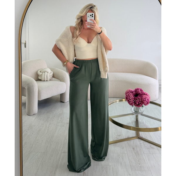 Pantalon comfy extra tall kaki  - DRESS DESIREE
