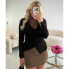 Pull noir dentelle cintré - DRESS DESIREE