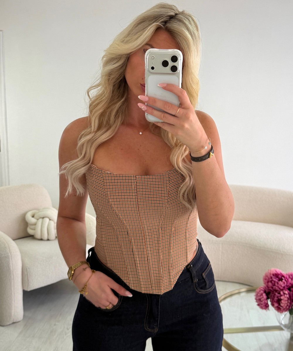 Top corset carreaux épais