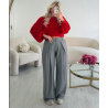 Pantalon barrel standard rayures gris clair - DRESS DESIREE