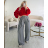 Pantalon barrel standard rayures gris clair - DRESS DESIREE
