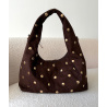 Sac daim clouté coffee  - DRESS DESIREE