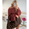 Coffee Suede Studded Bag - DRESS DESIREE