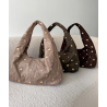 Sac daim clouté taupe  - DRESS DESIREE
