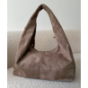 Taupe Suede Studded Bag - DRESS DESIREE