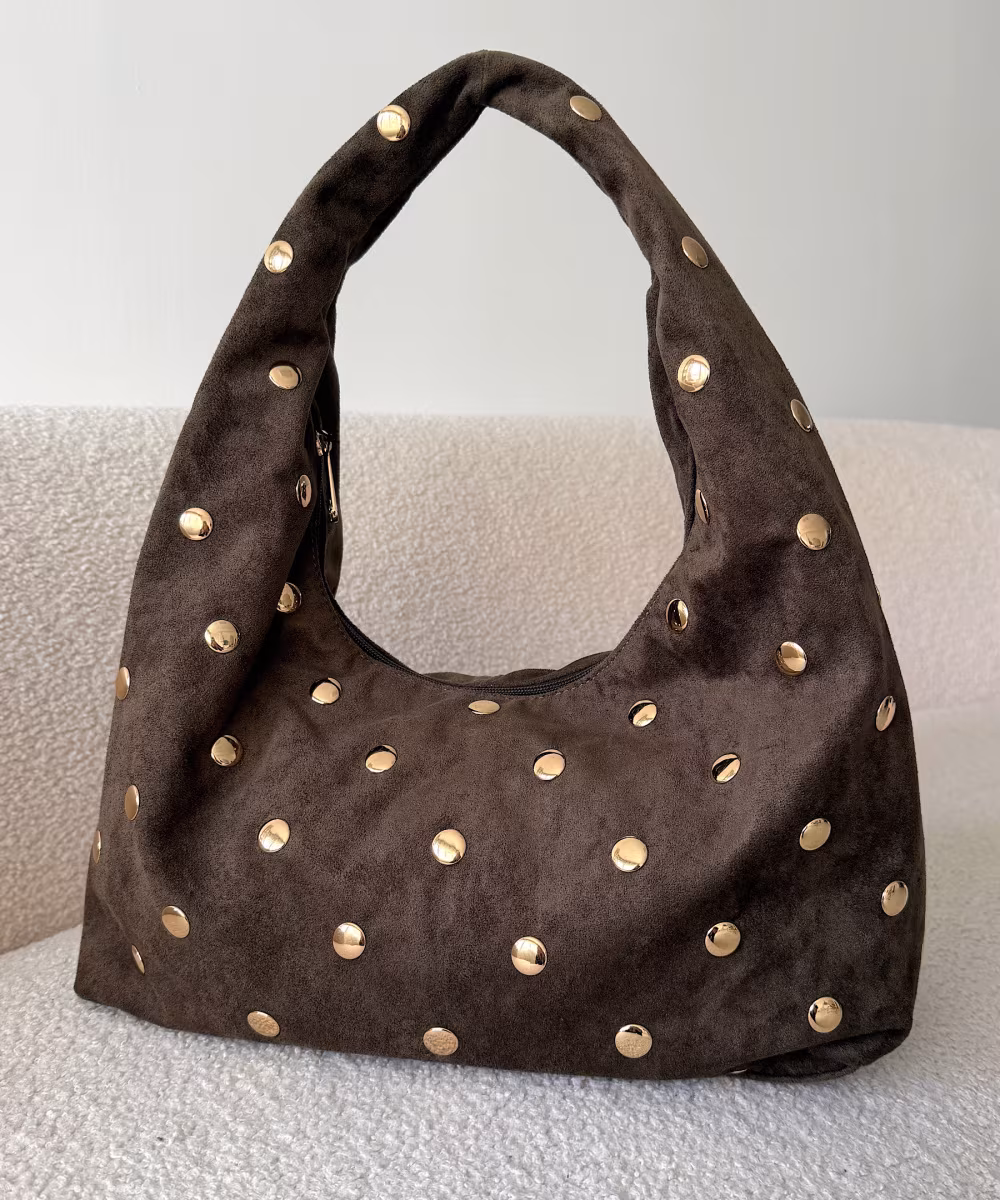 Sac daim clouté kaki  - DRESS DESIREE