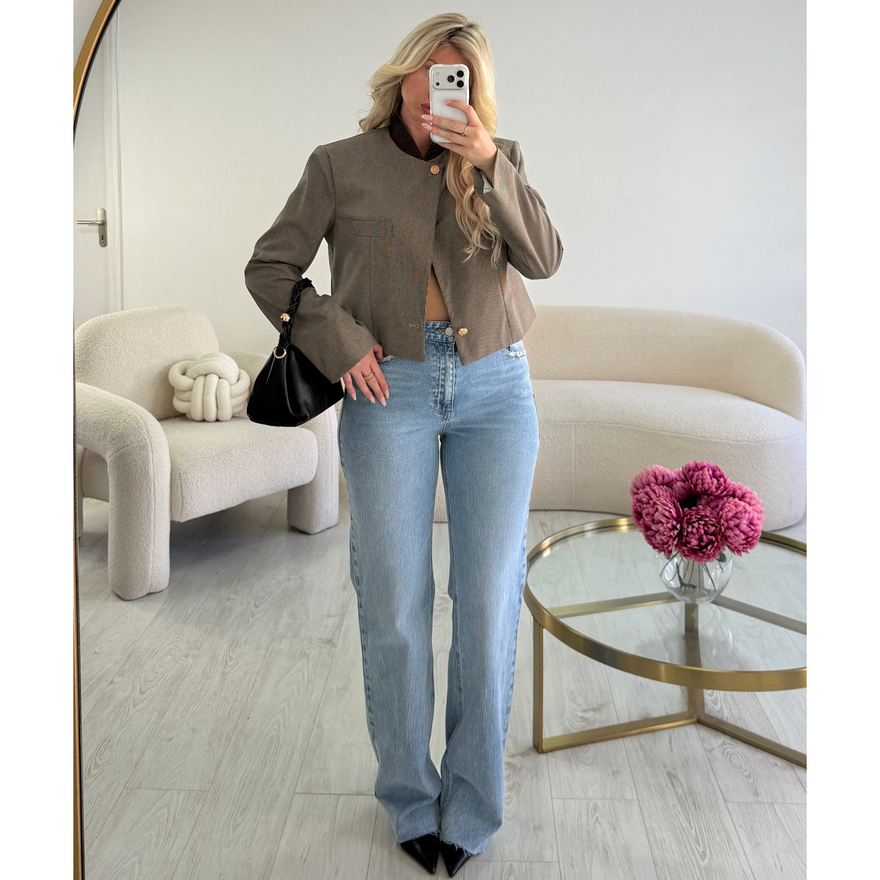 Blazer carreaux manches rayures - DRESS DESIREE